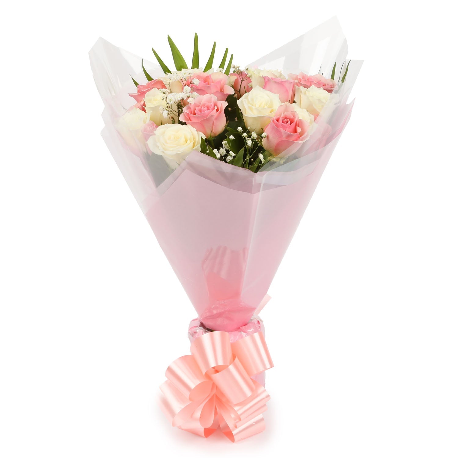 20 Sweet Pink & White Roses